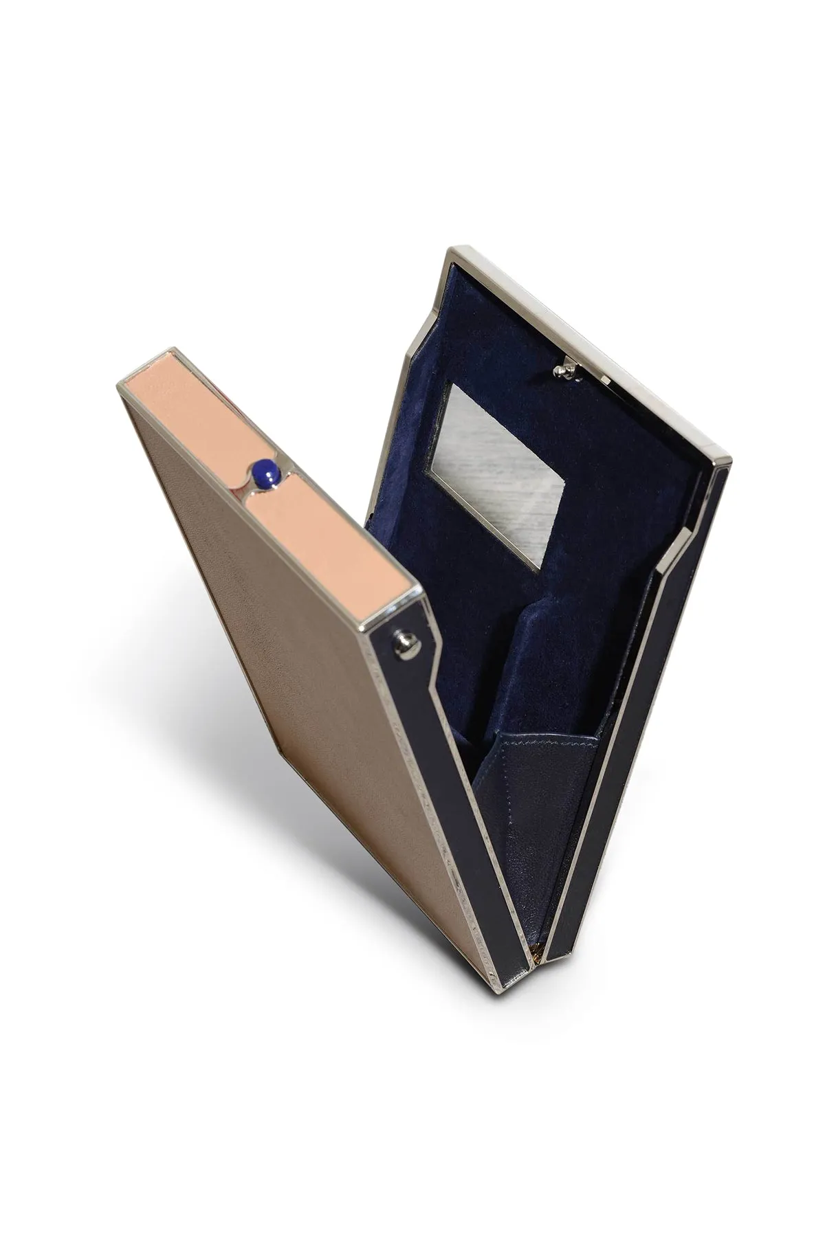 Joplin Crossbody Phone Case in Nude & Navy Nappa Leather