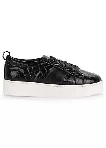 Kaleidoscope Black Leather Trainers | Grattan