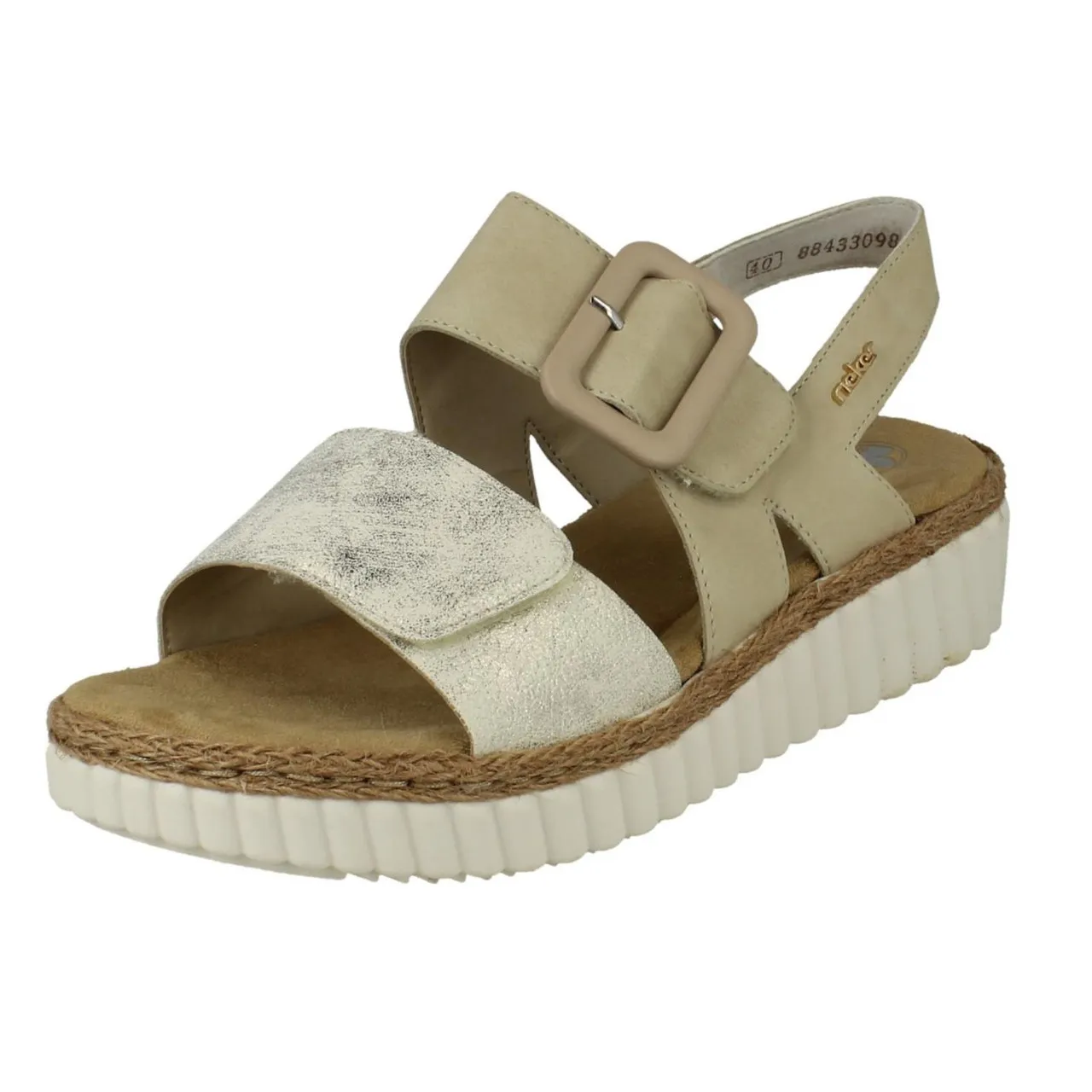 Ladies Rieker Extra Wide Fit Buckle Detailed Summer Sandals 69260