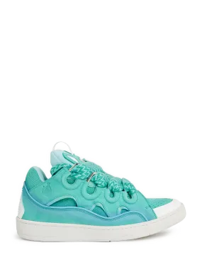 LANVIN  Curb leather sneakers - Blue