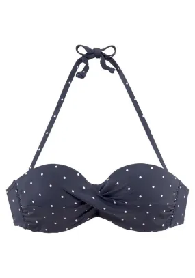 LASCANA Bandeau Bikini top 'Sparkel' in Navy