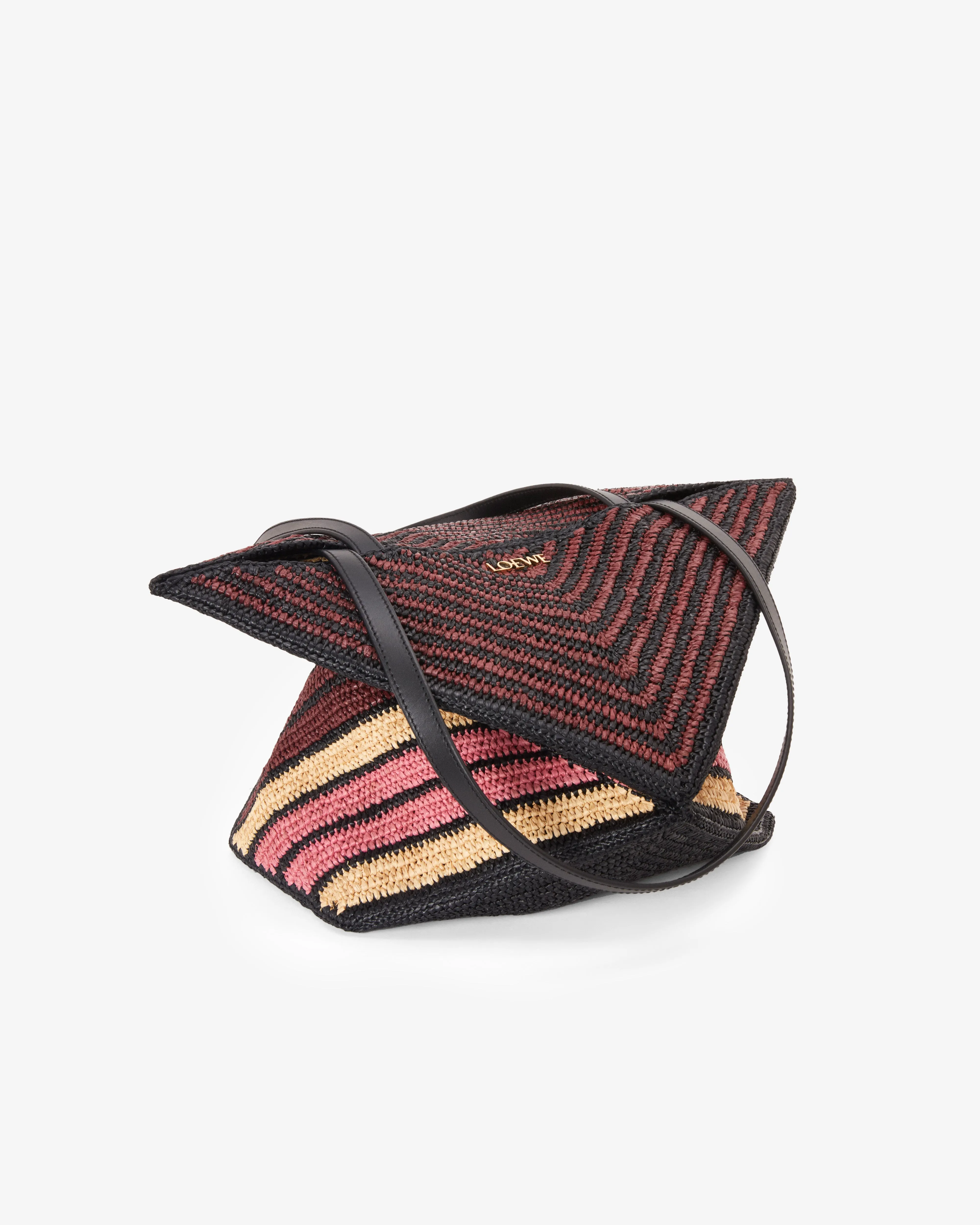 Loewe Women's Puzzle Fold Tote M Stripes  Pink/Burgundy