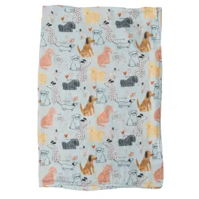 Loulou Lollipop Bamboo Muslin Swaddle Blanket - Puppies  - Clement