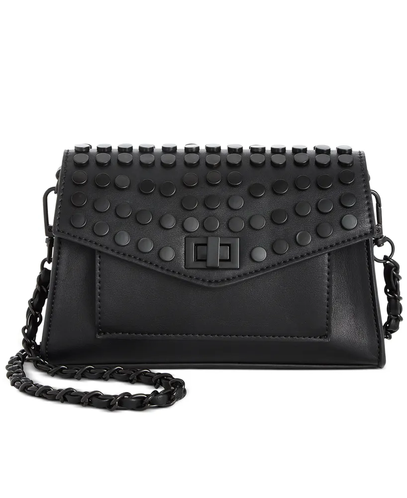 Macy's Steve Madden Aidan Battery Stud Flap Crossbody