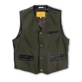 “Mandriano” Forest Green Wool Vest - Shangri-la Heritage