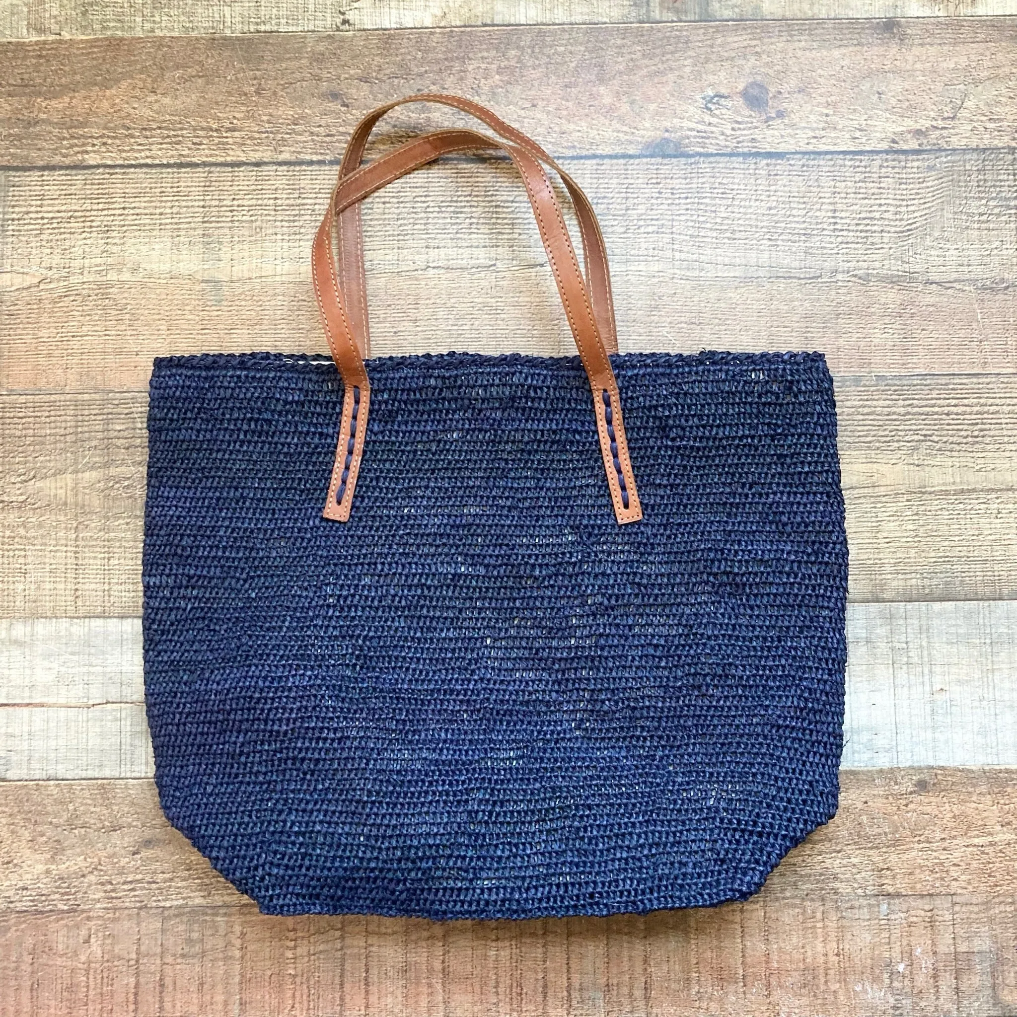 Mar Y Sol Navy Raffia Tote- (LIKE NEW)