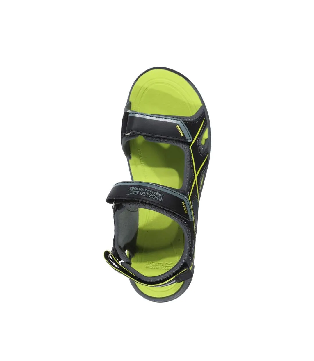 Mens kota drift open toe sandals black/bright kiwi Regatta