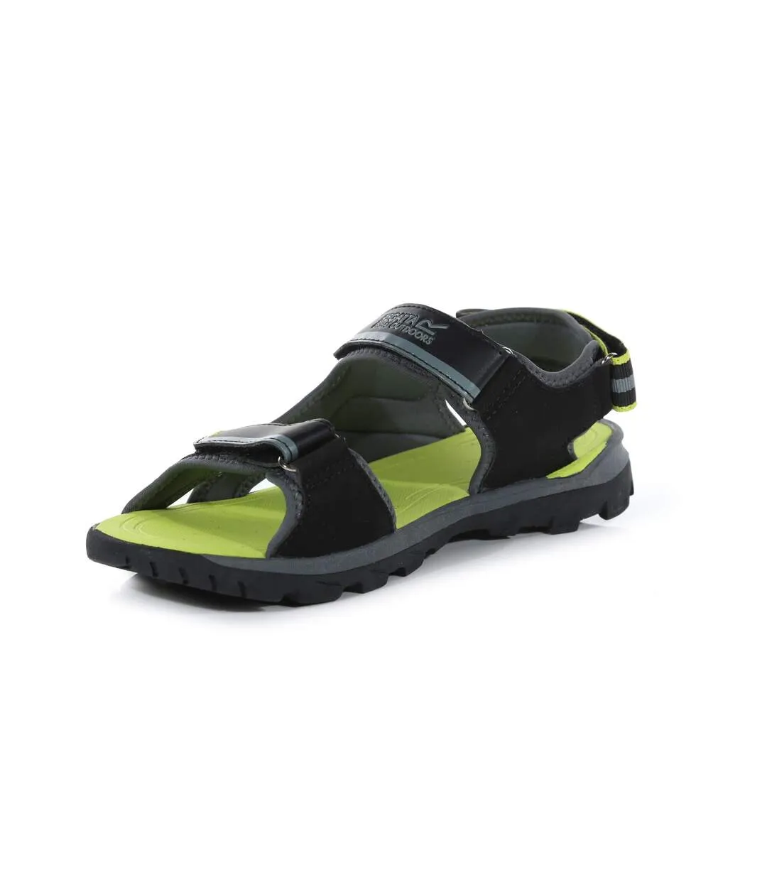 Mens kota drift open toe sandals black/bright kiwi Regatta