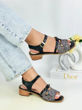 Multicolor Leather Open-Toe Sandals