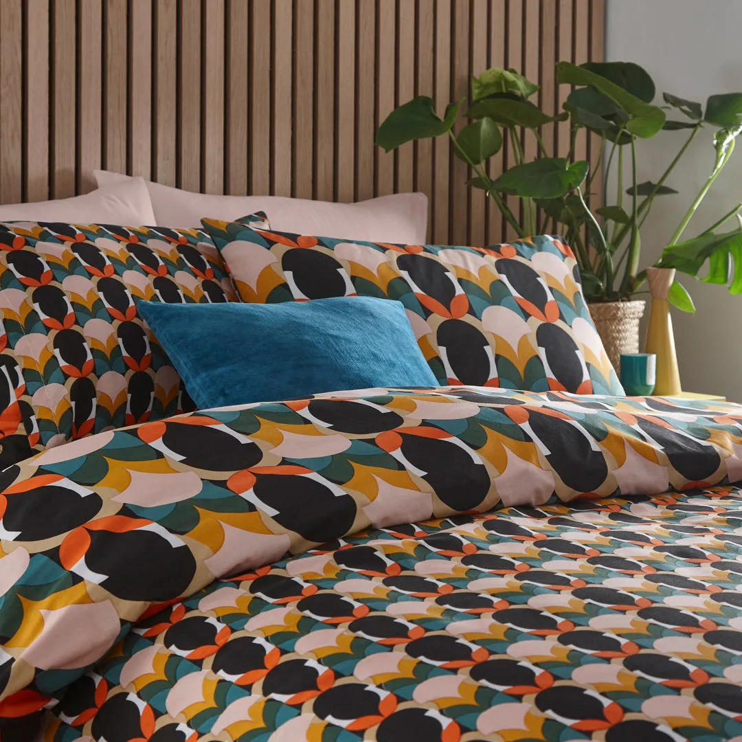 Multicolour Polyester/Cotton 144 TC Duvet Cover Set