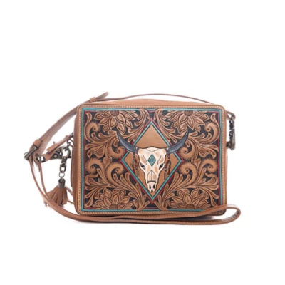 Myra Age Of The Steer Small Hand-Tooled Crossbody