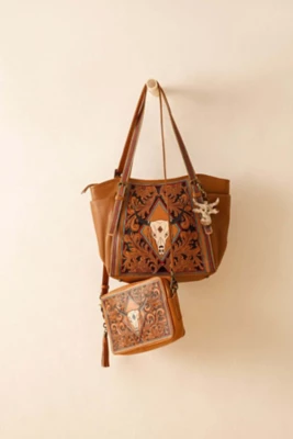 Myra Age Of The Steer Small Hand-Tooled Crossbody