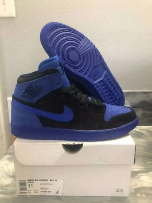 Nike Air Jordan 1 High Custom Painted Blue Void Women’...