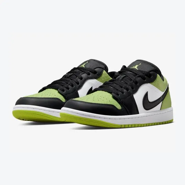 Nike Women's Air Jordan 1 Low SE (Vivid Green Snakeskin/...