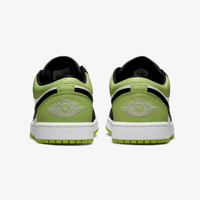 Nike Women's Air Jordan 1 Low SE (Vivid Green Snakeskin/...