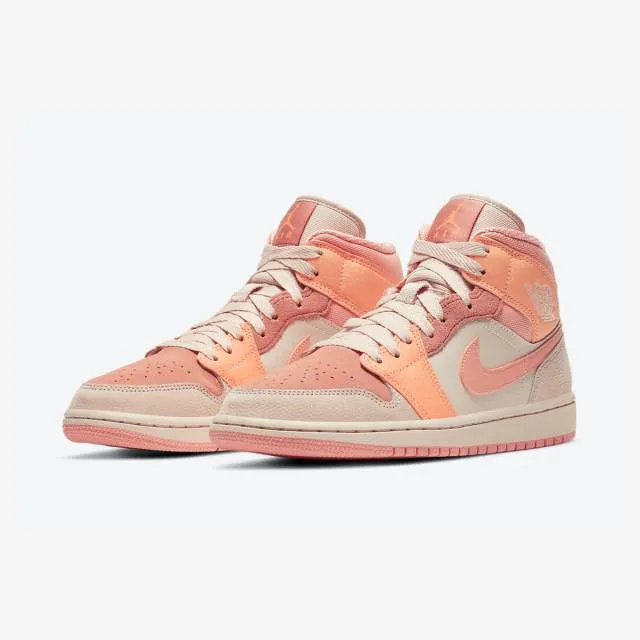 Nike Women's Air Jordan 1 Mid (Apricot/ Atomic Orange/ A...