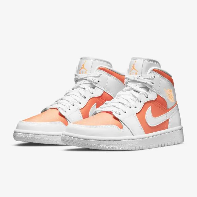 Nike Women's Air Jordan 1 Mid SE (Bright Citrus/ White/ ...