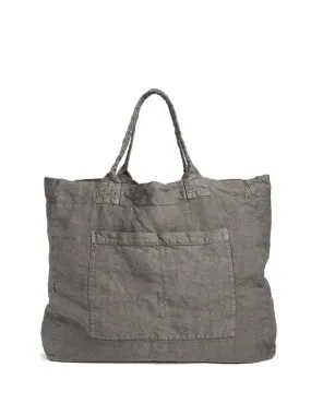 Once Milano Linen Weekend Bag - Charcoal