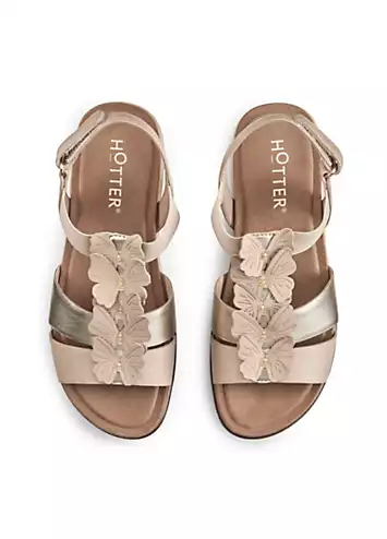 Pamplona Nude Gold Women’s Sandals by Hotter | Look Again