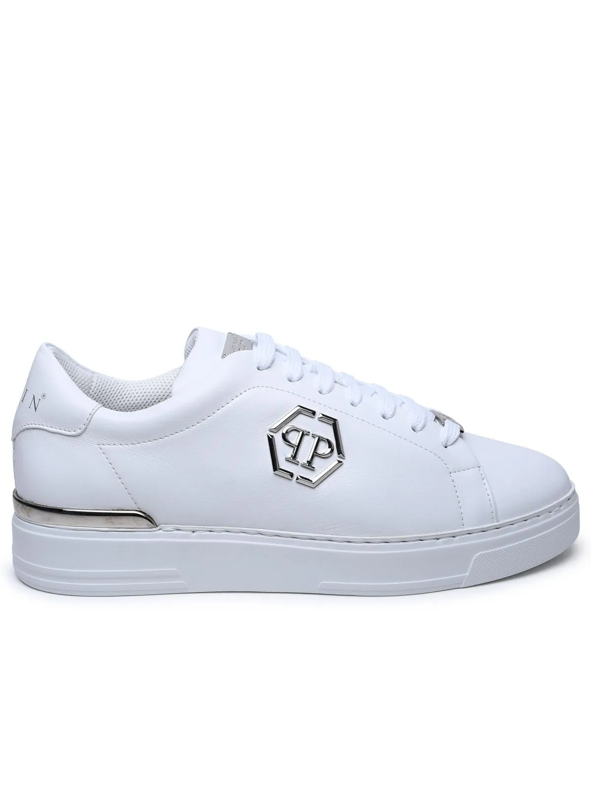 Philipp Plein    Philipp Plein Hexagon White Lear Sneakers