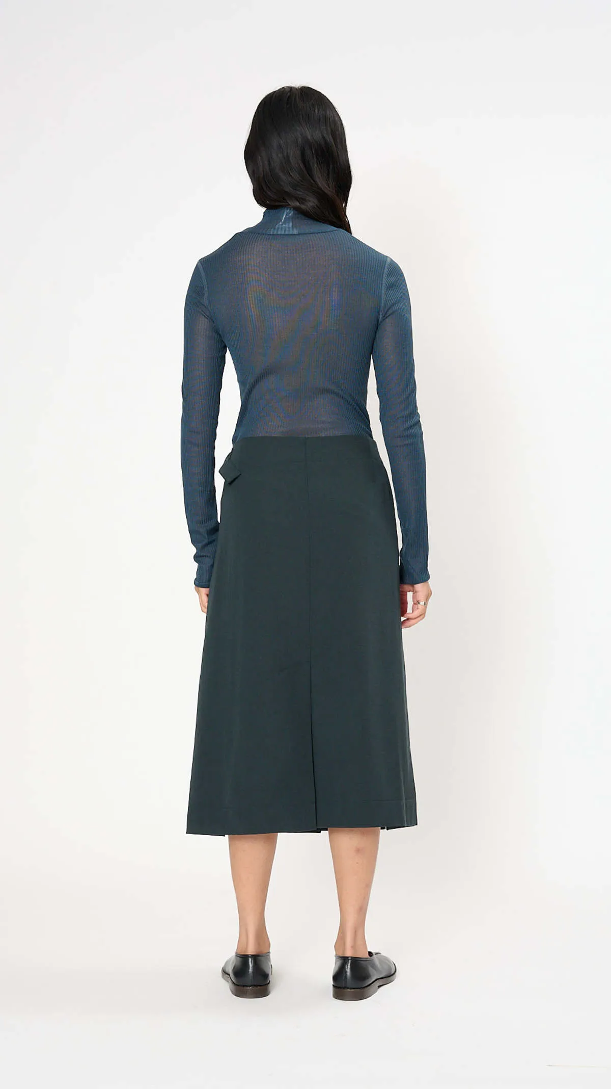 Pleated Wrap Skirt - Caviar