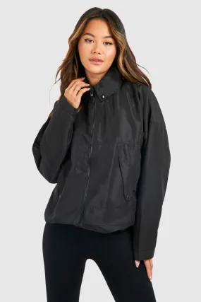 Popper Detail Oversized Jacket