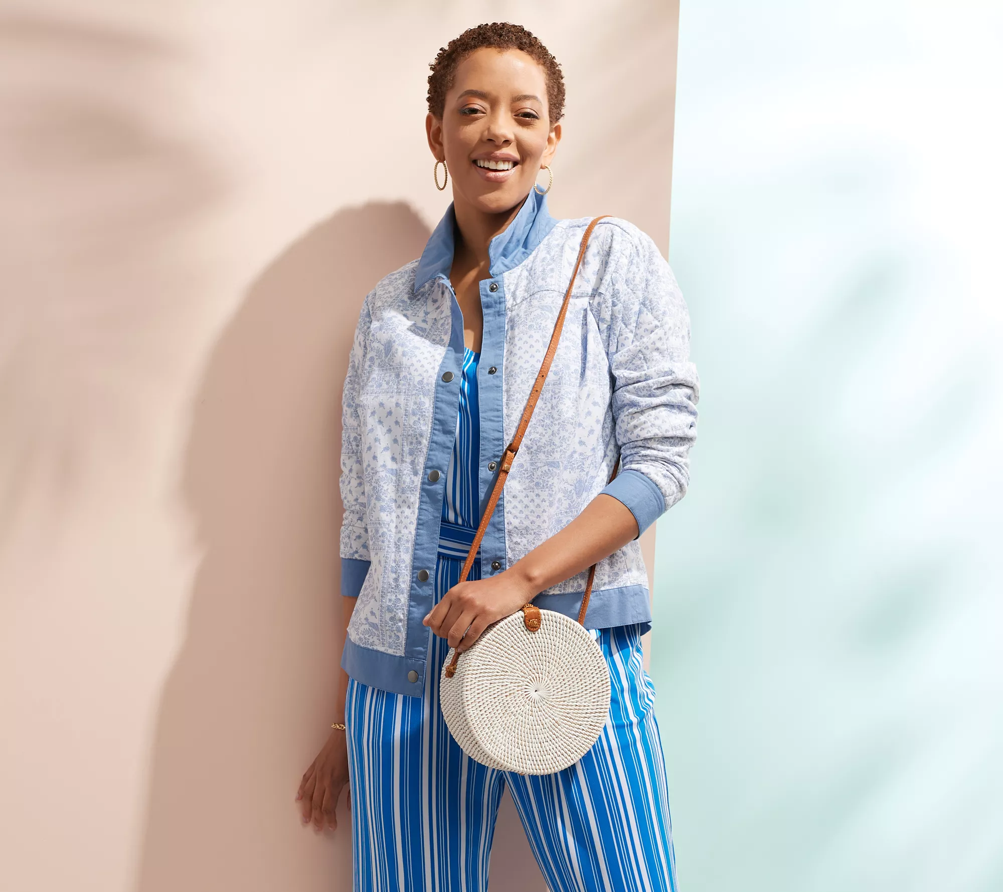 POPPY & SAGE Woven Rattan Circle Crossbody - Camilla