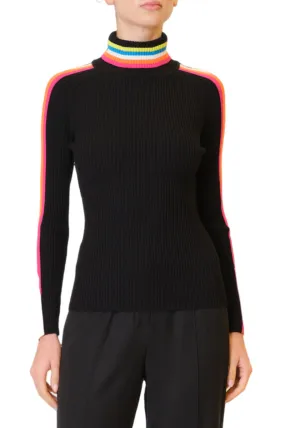 Racer Stripe Turtleneck - Black Multi