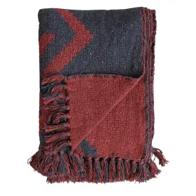 Red + Navy Throw Blanket