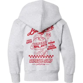 Seaesta Surf Good Burger Hoodie, Dude Grey