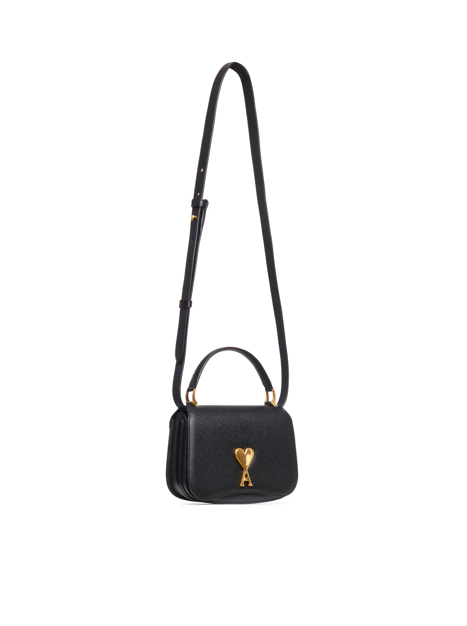 Shoulder bag in black calfskin