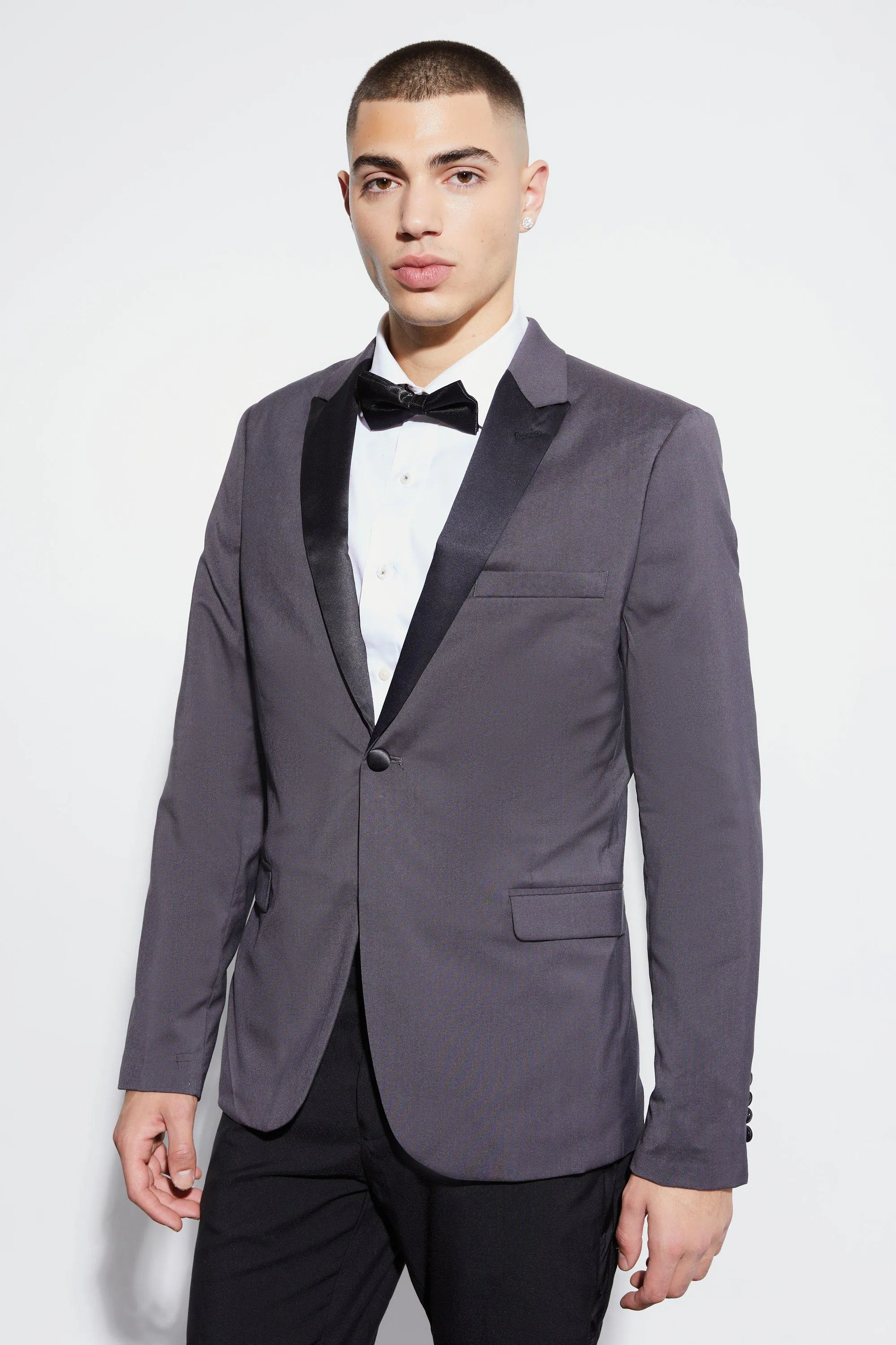 Skinny Tuxedo Single Breasted Suit Jacket