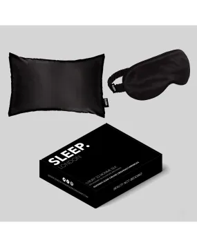 Sleep London Silk Pillowcase & Eyemask Set - Black | Simply Be