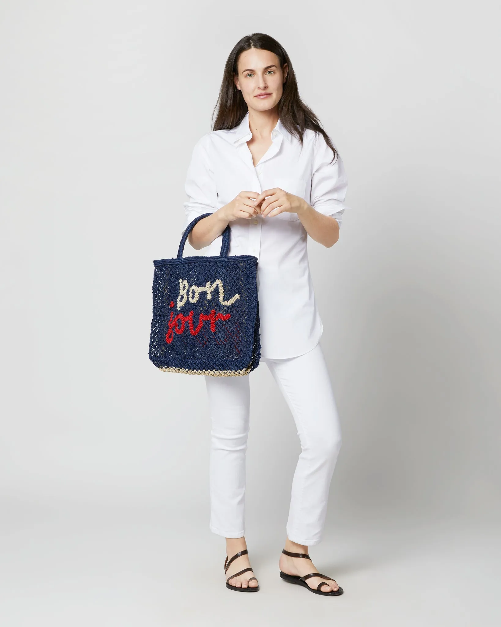 Small Bon Jour Tote in Indigo