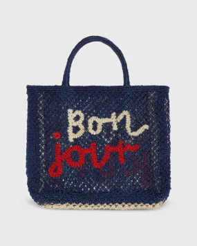 Small Bon Jour Tote in Indigo