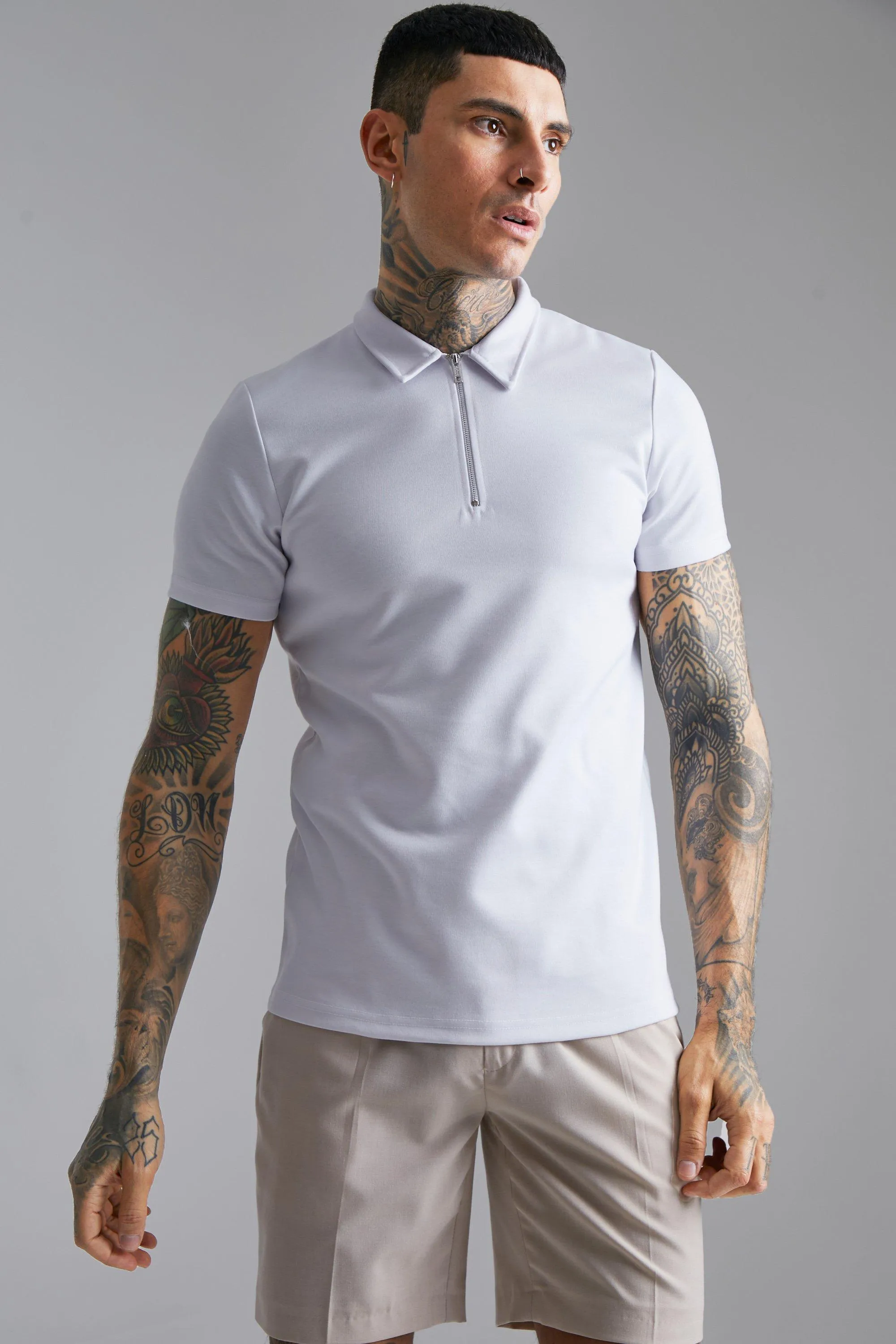 Smart Slim Fit Zip Neck Polo