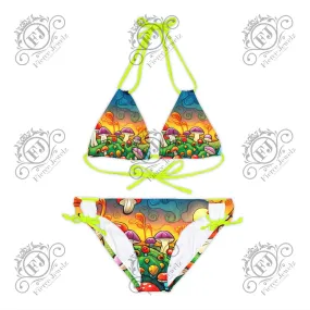 Sowell Creations Mushroom Fields Strappy Bikini Set