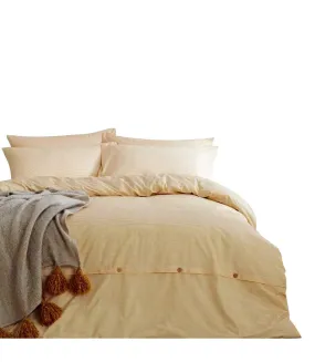 The Linen Yard Holbury Duvet and Pillowcase Set (Ochre) - UTRV1620