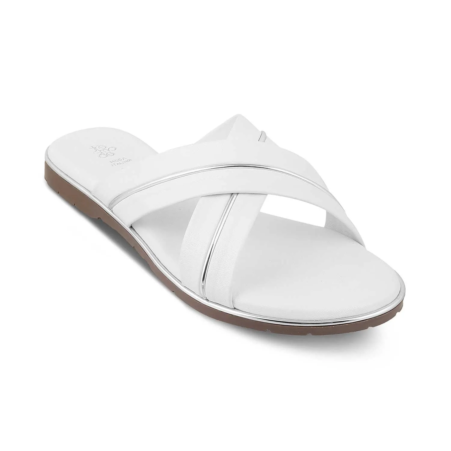 The Strep White Women's Casual Flats Tresmode