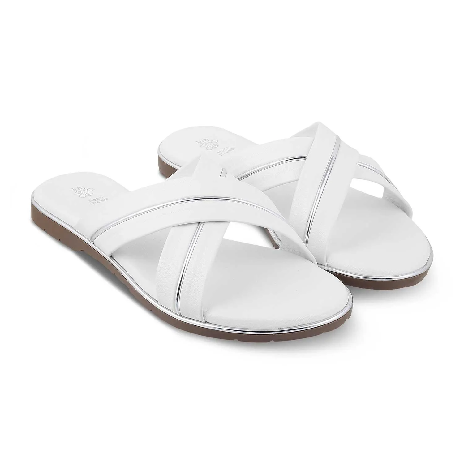 The Strep White Women's Casual Flats Tresmode