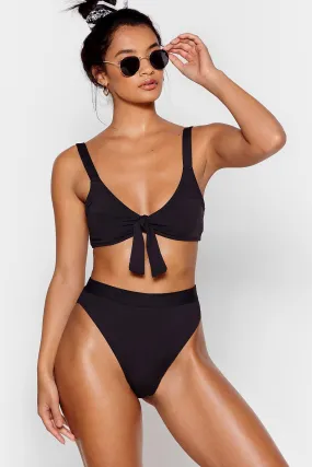 Tie Front High Leg Bikini Set