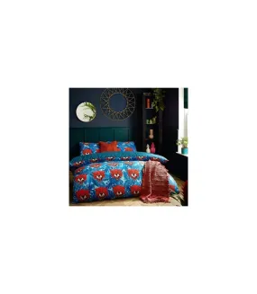 Untamed cheetah duvet cover set blue Furn