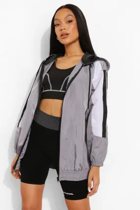 Varsity Print Oversized Windbreaker