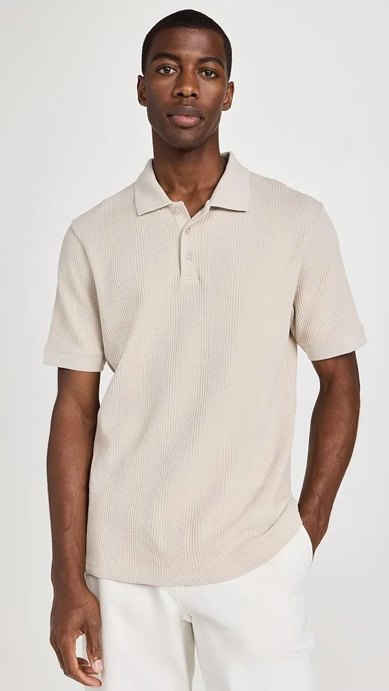 Vince   Varigated Texture Short Sleeve Polo 