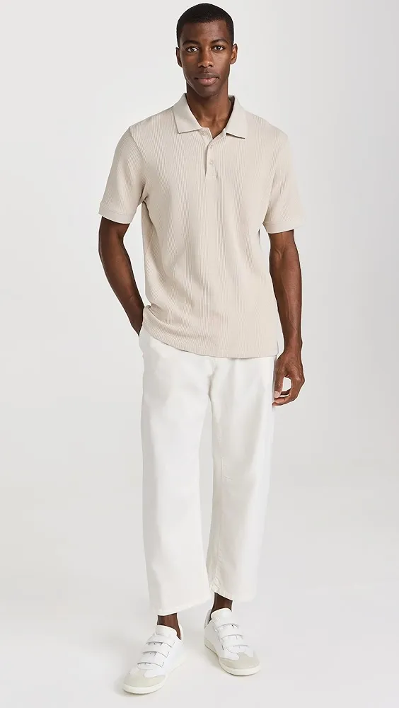 Vince   Varigated Texture Short Sleeve Polo 