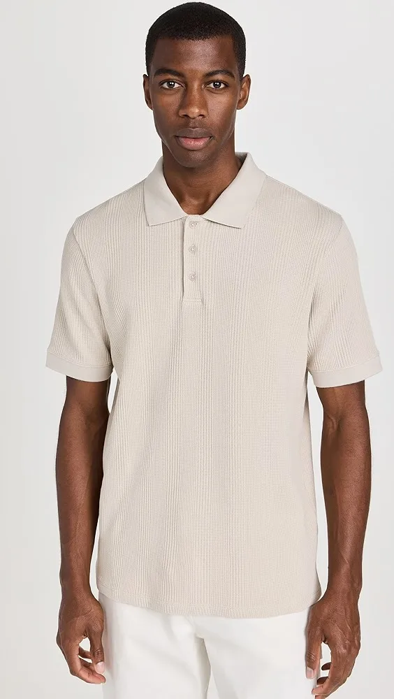 Vince   Varigated Texture Short Sleeve Polo 