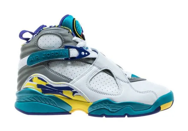 W Nike Air Jordan Retro 8 White Aqua 2019 Bright Concord...