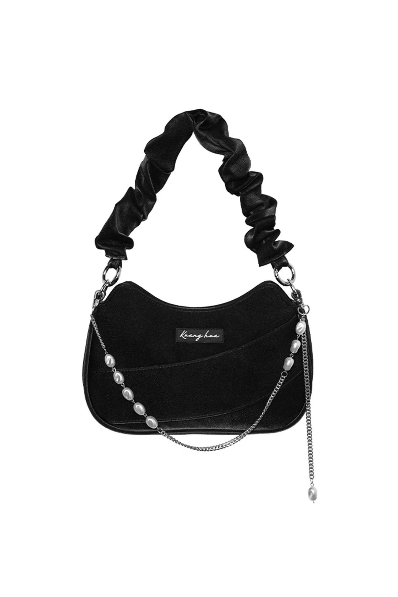 Wax Leather Ruched Shoulder Bag