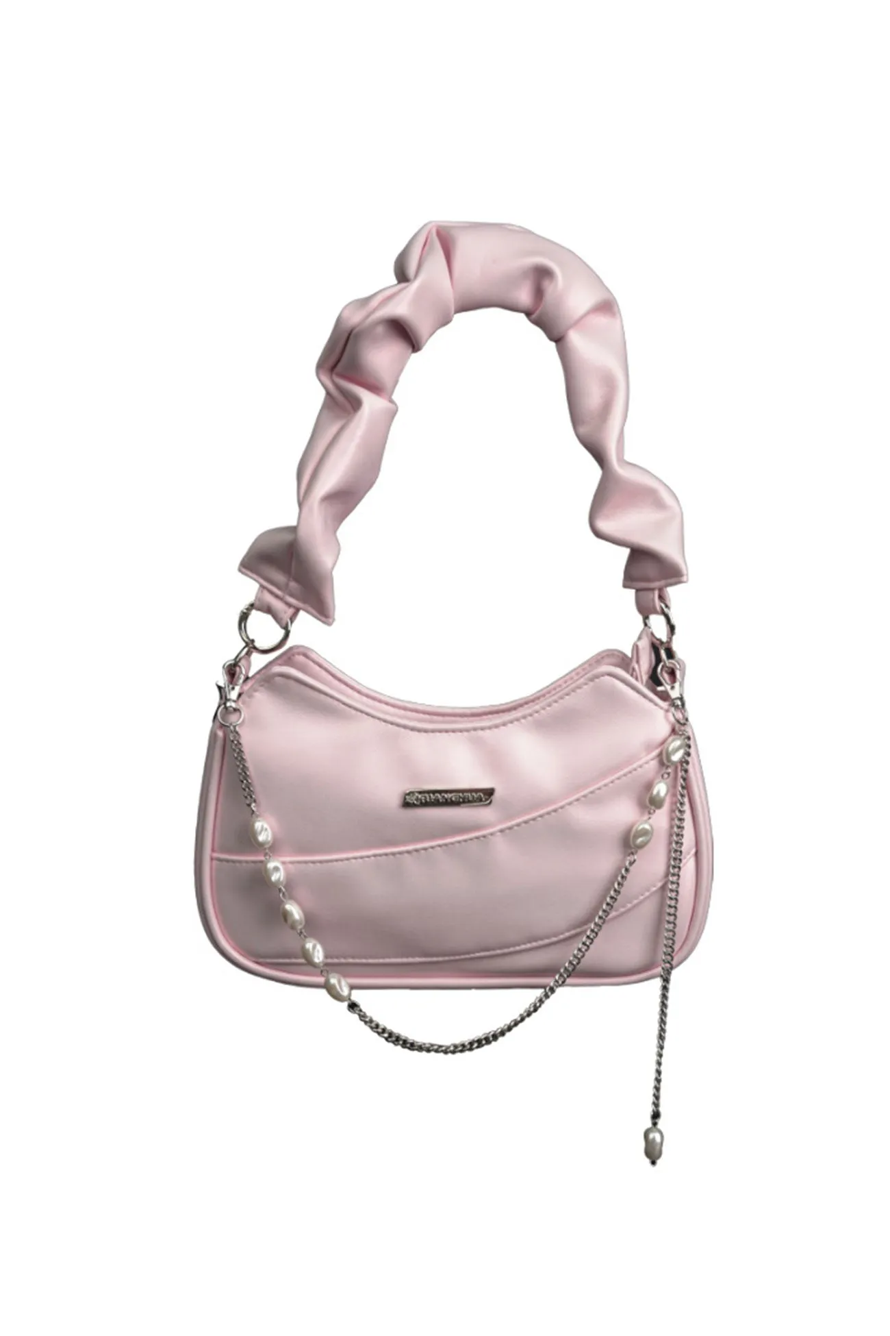 Wax Leather Ruched Shoulder Bag