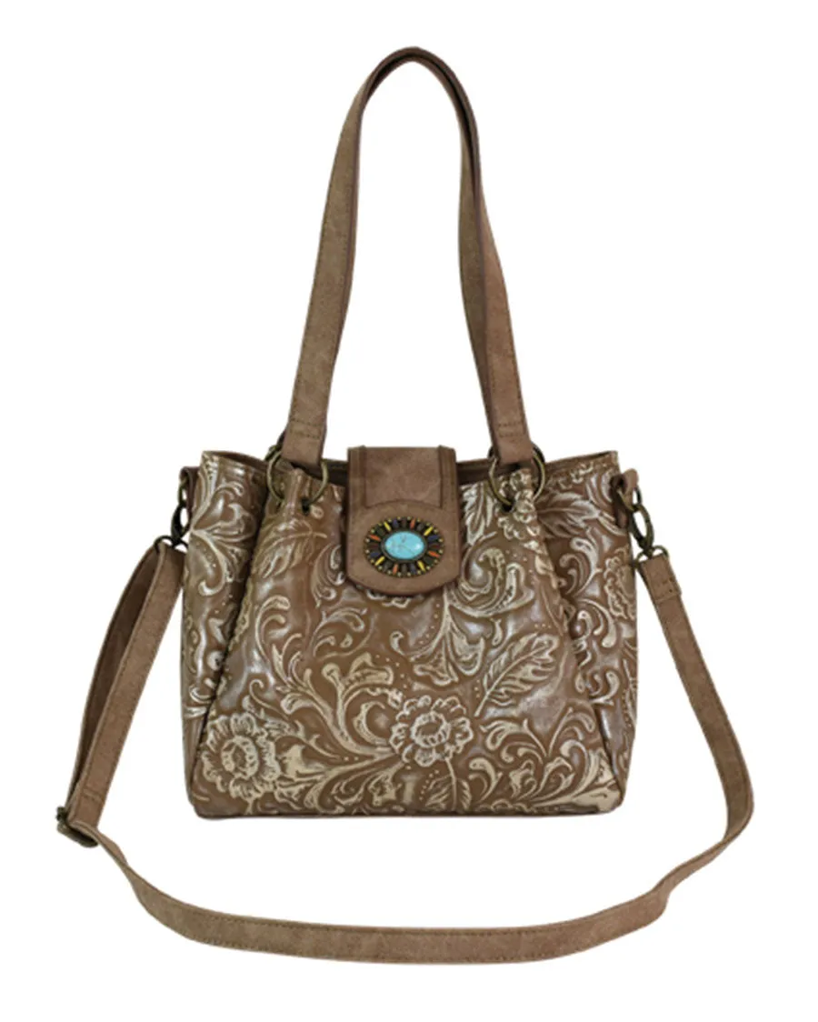 Women's Embossed Tooling Shoulder Bag